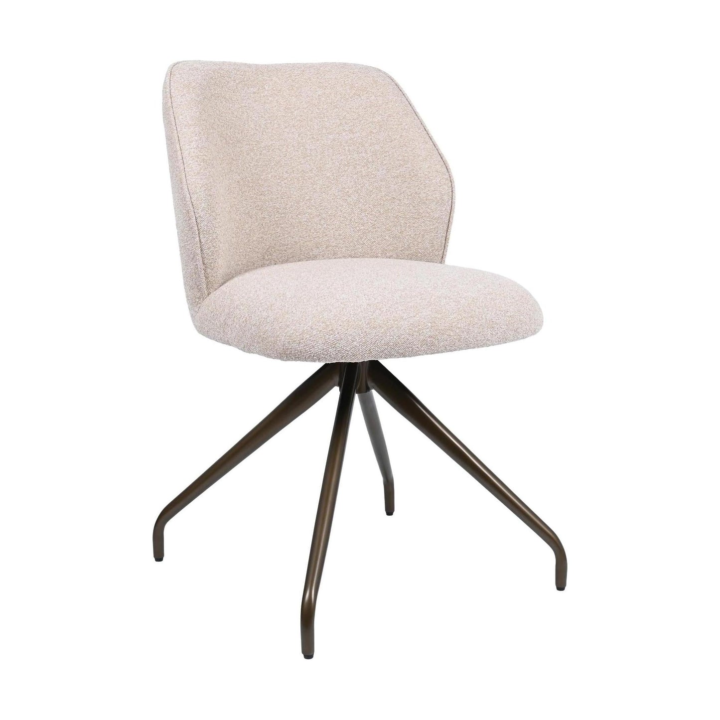 HelloChair HC21 Rivi eetkamerstoel Lake Linen spinpoot anodic brown