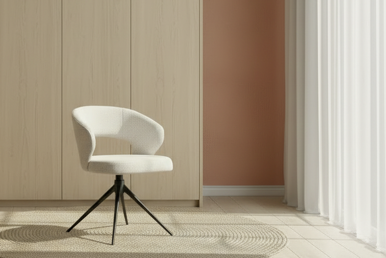 HelloChair HC25 Seli eetkamerstoel Chacha Linen spinpoot bruin