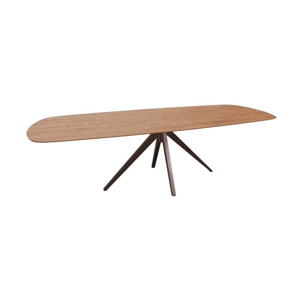 HelloTable Mido eettafel Deens Ovaal 250x100 cm eiken tabacco anodic brown