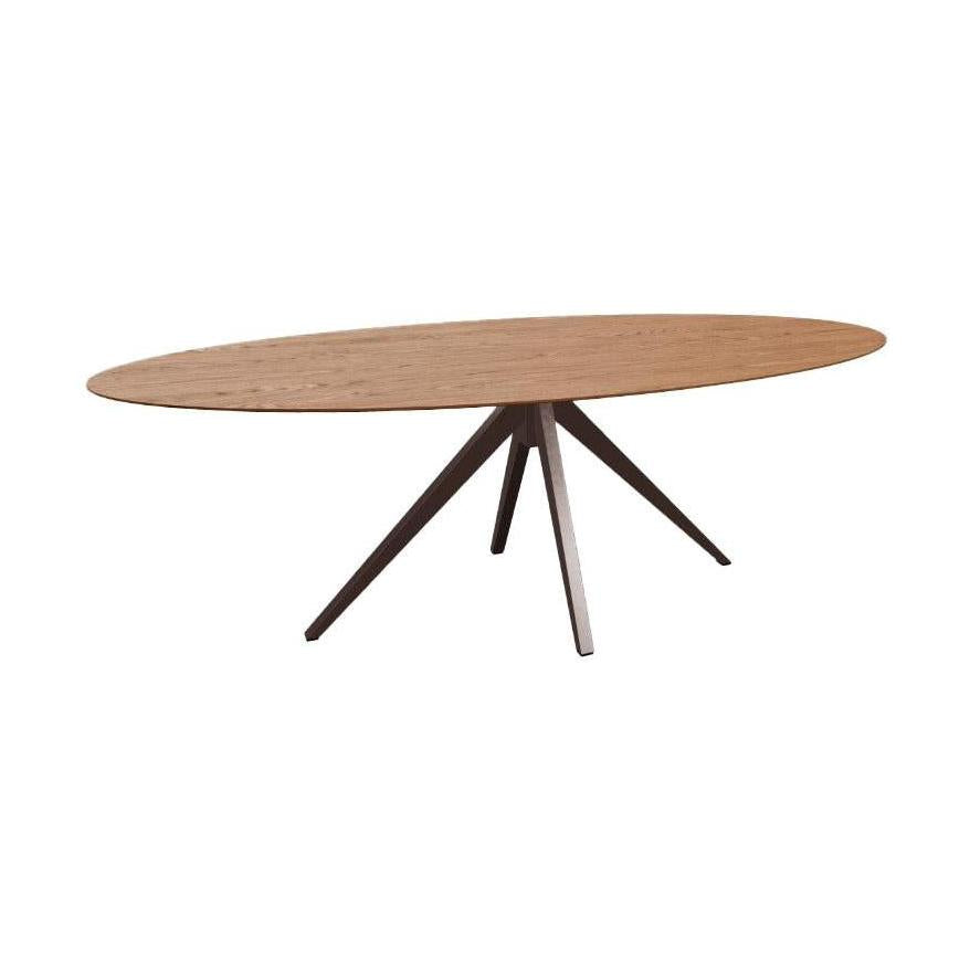 HelloTable Mido eettafel Ovaal 240x120 cm eiken tabacco anodic brown