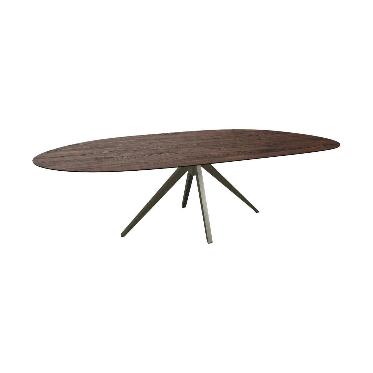 HelloTable Mido eettafel Organisch 240x110 cm eiken dark stained sunstone metallic