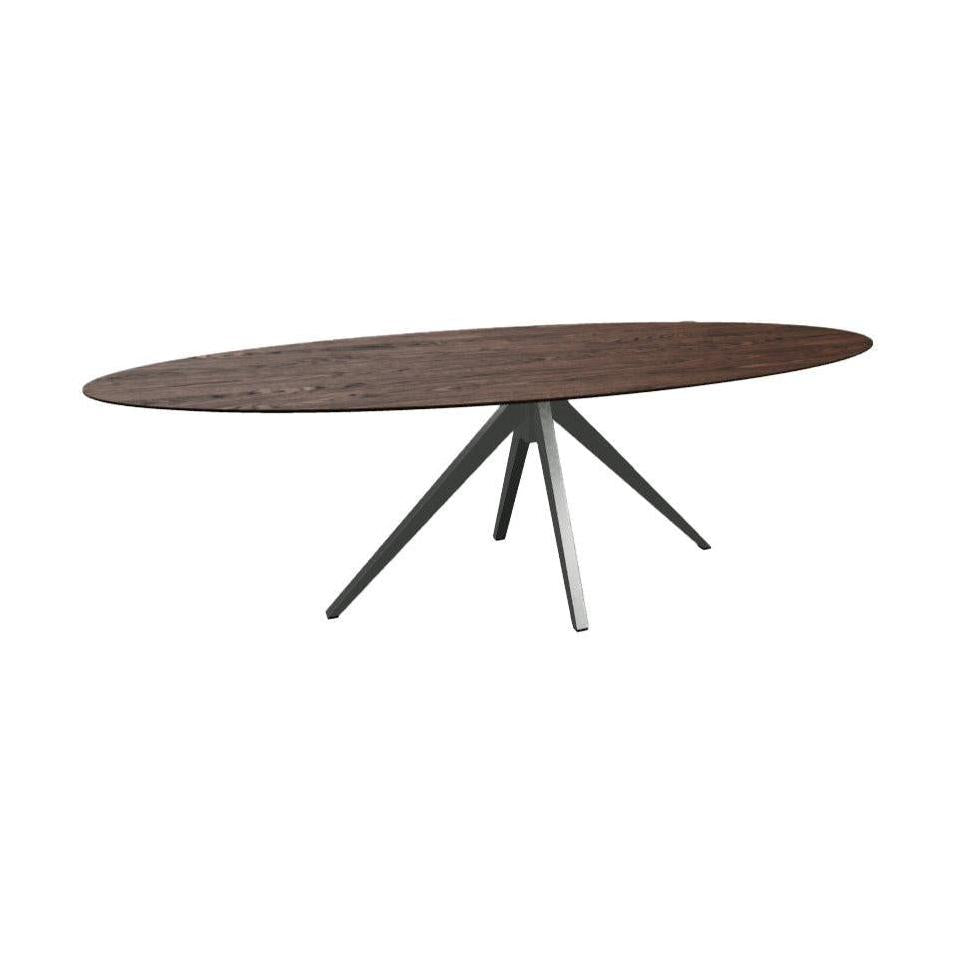 HelloTable Mido eettafel Ovaal 240x120 cm eiken dark stained natural grey