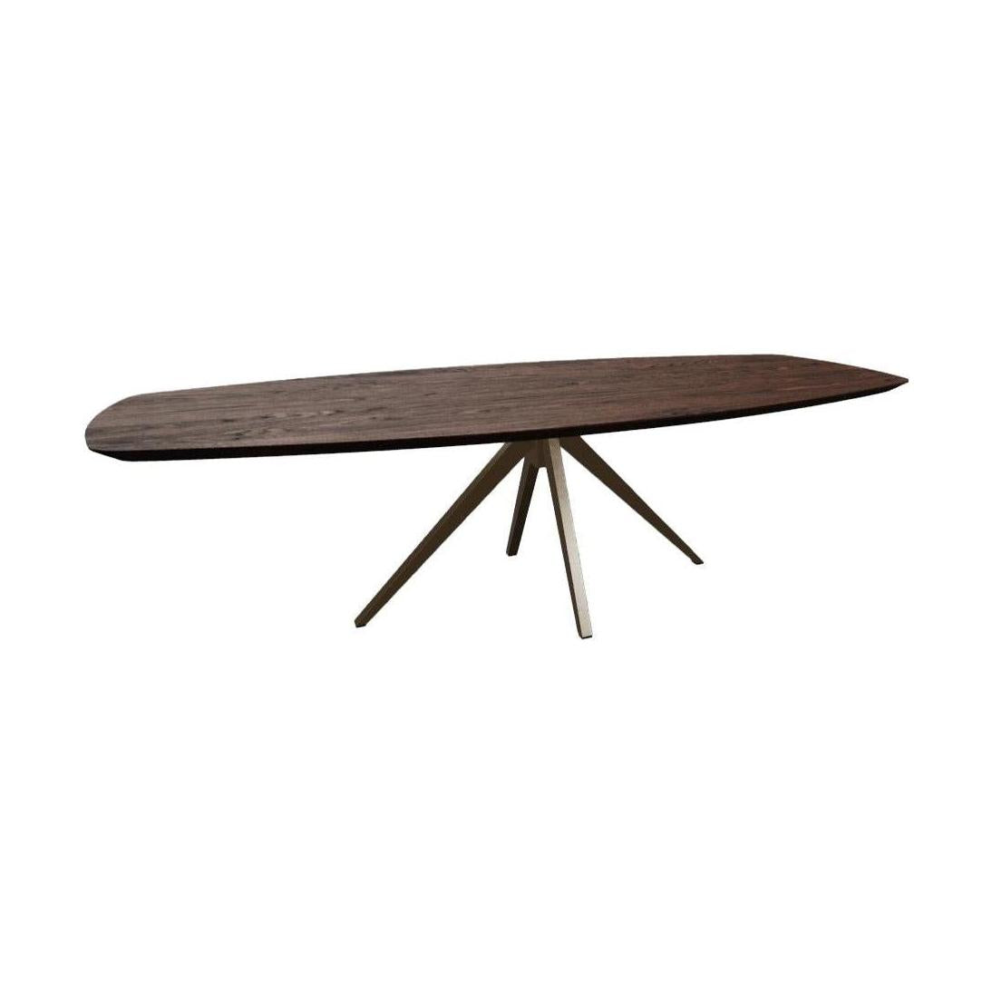 HelloTable Mido eettafel Semi Ovaal 260x120 cm eiken dark stained anodic brown