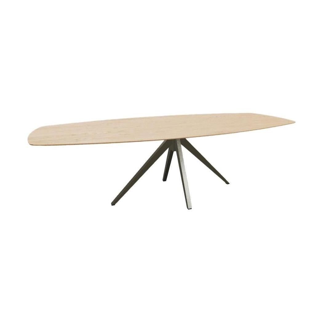 HelloTable Mido eettafel Semi Ovaal 250x110 cm eiken naturel sunstone metallic