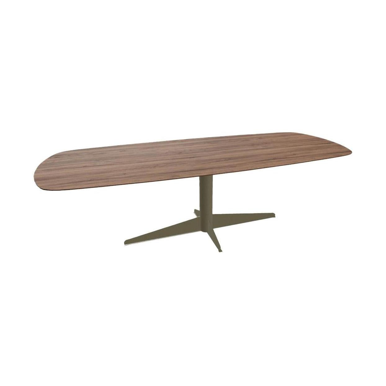 HelloTable Volo eettafel Deens Ovaal 250x100 cm noten mat champagne