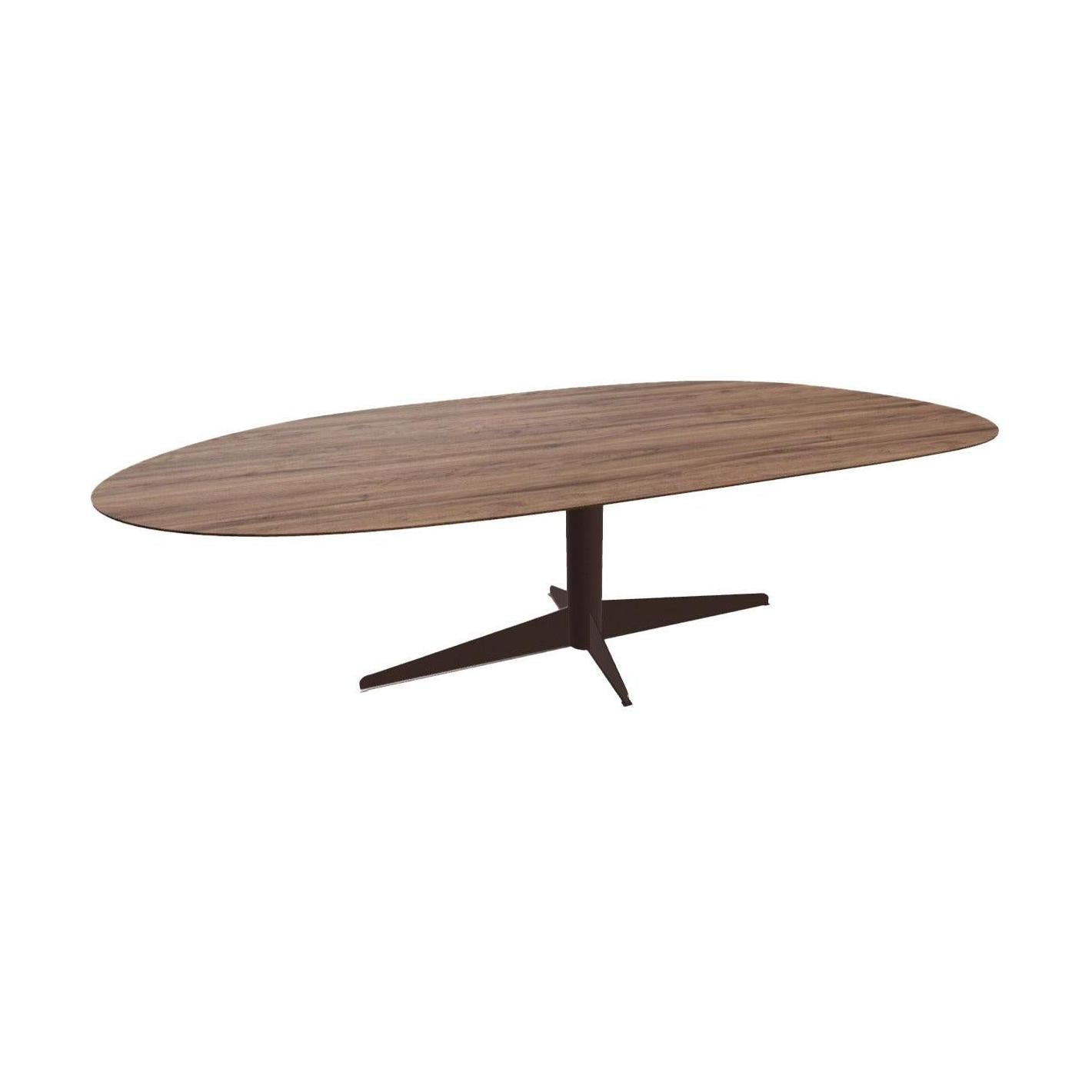 HelloTable Volo eettafel Organisch 250x120 cm noten mat anodic brown
