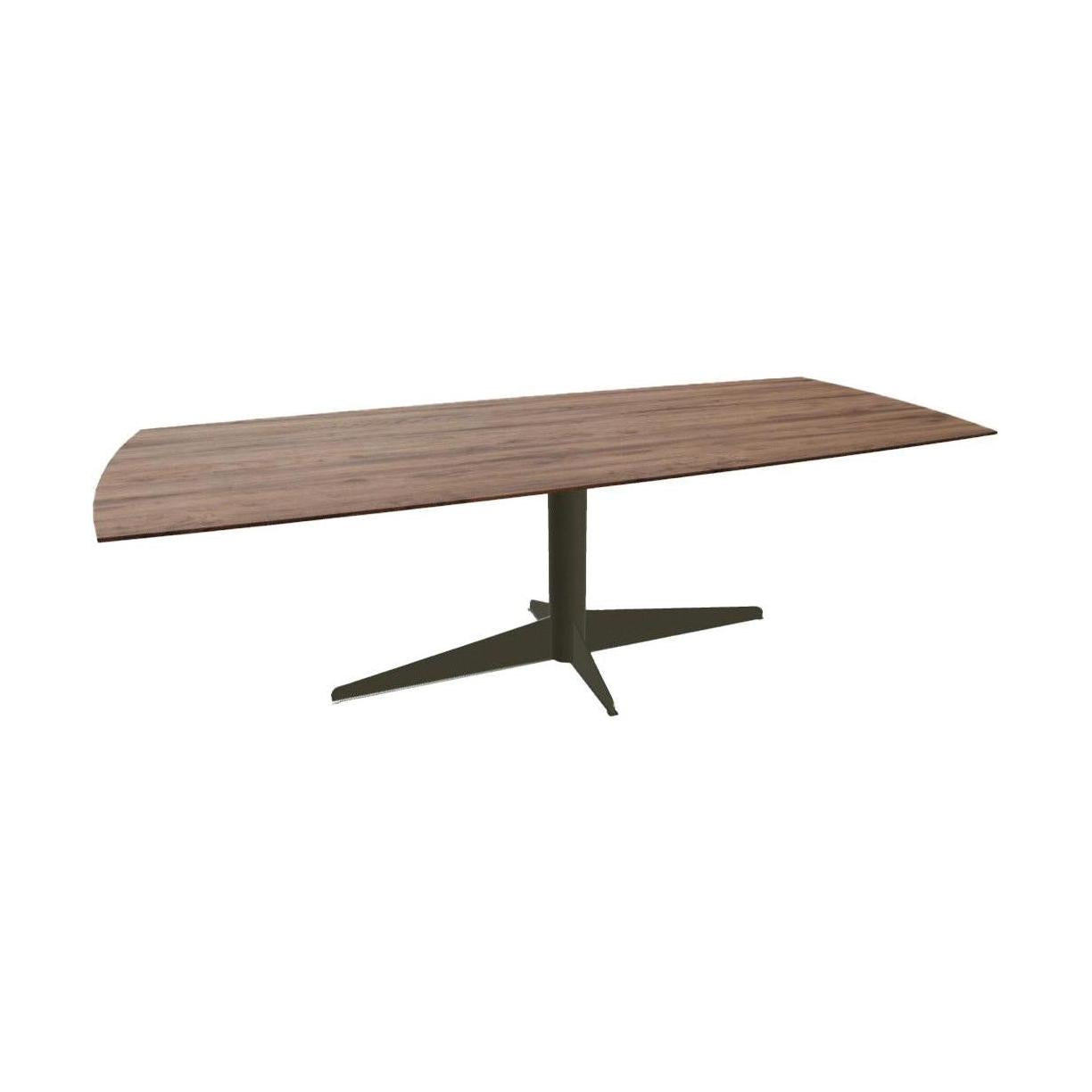 HelloTable Volo eettafel Semi Rechthoekig 240x100 cm noten mat sunstone metallic