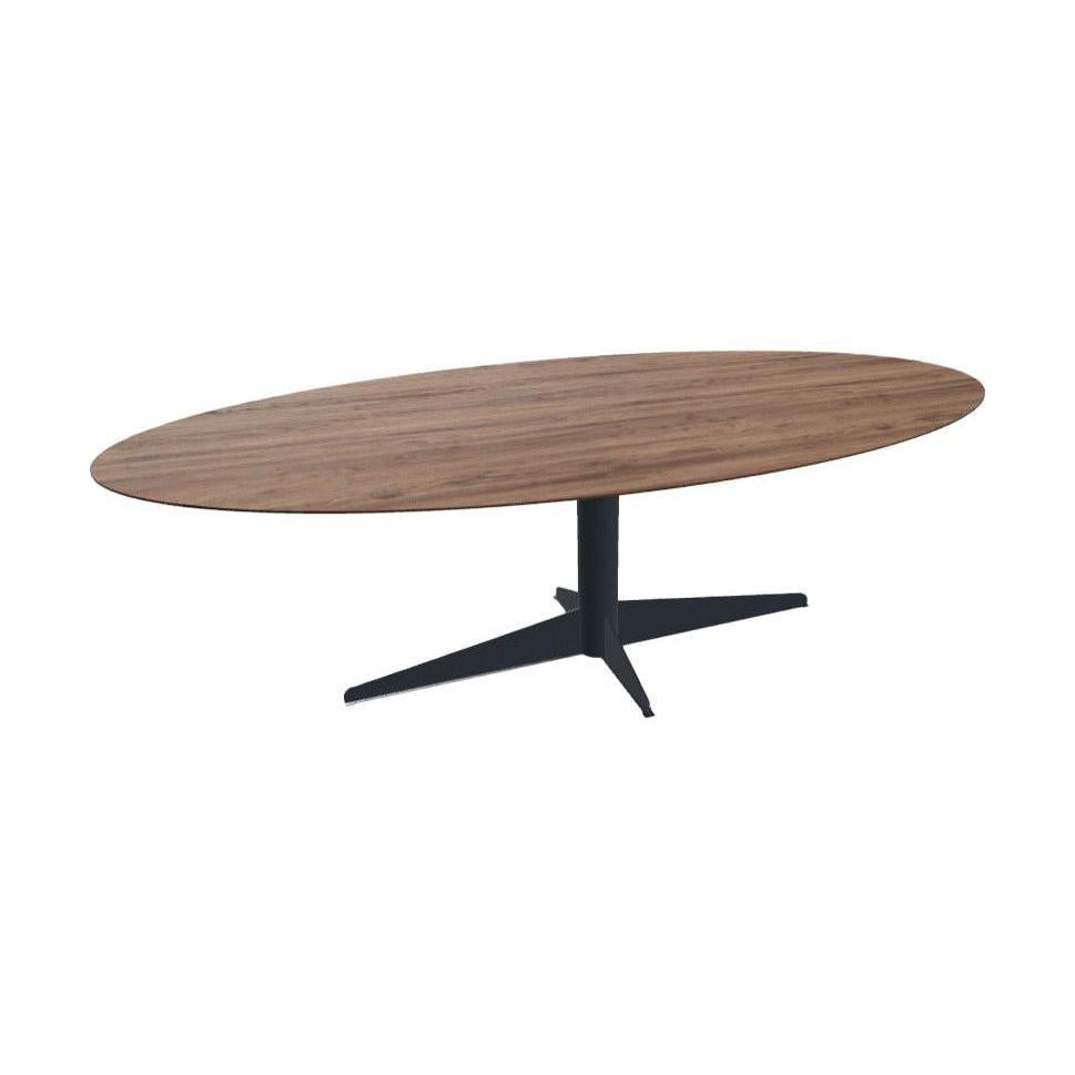 HelloTable Volo eettafel Ovaal 220x110 cm noten mat black