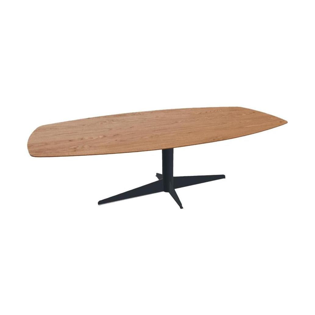 HelloTable Volo eettafel Semi Ovaal 240x120 cm eiken tabacco black