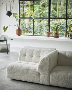 HKliving Vint bank right divan Boucle Cream