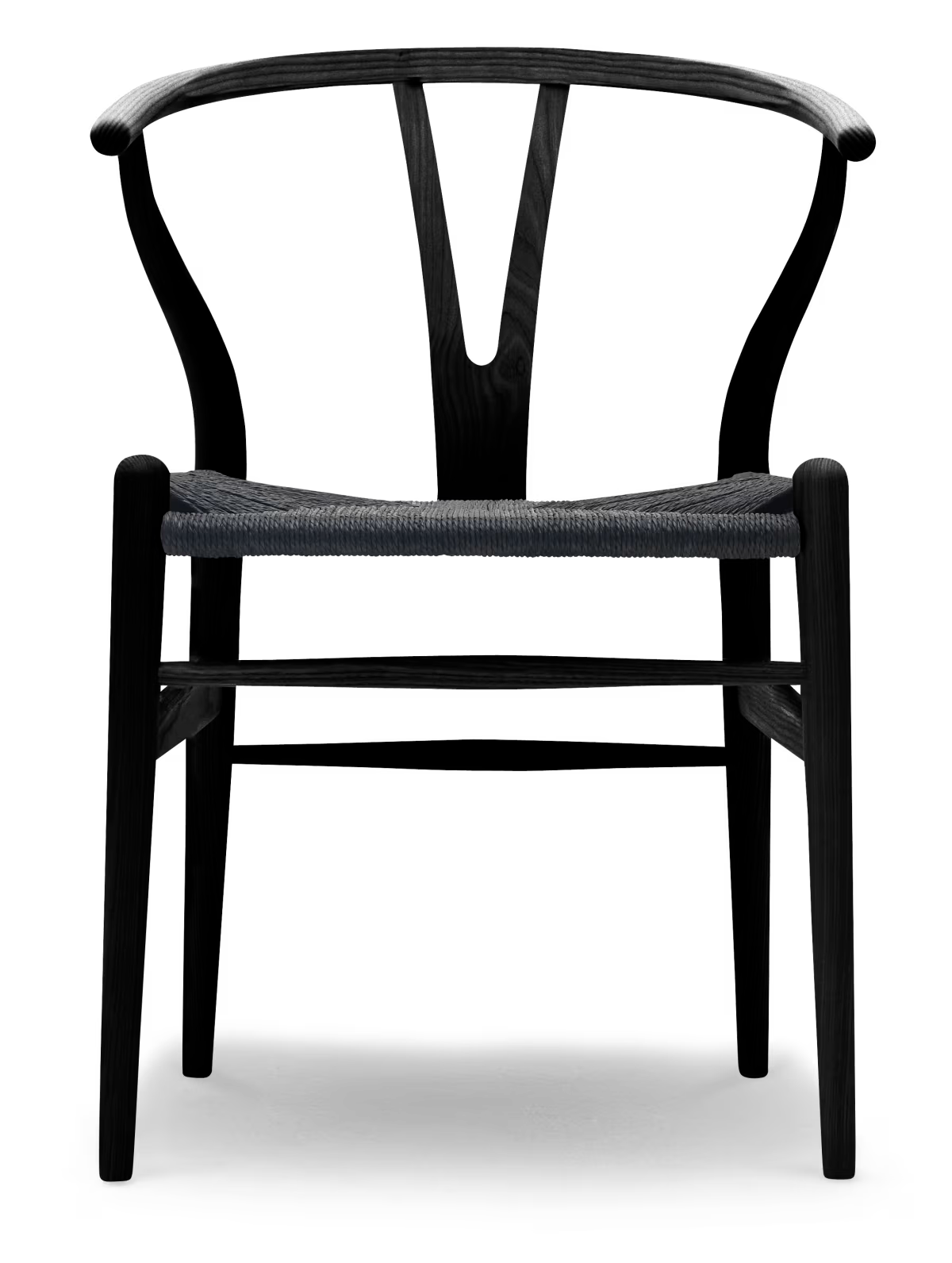 Carl Hansen & Søn CH24 Wishbone Stoel - Gekleurd essenhout Zwart met zwarte zitting