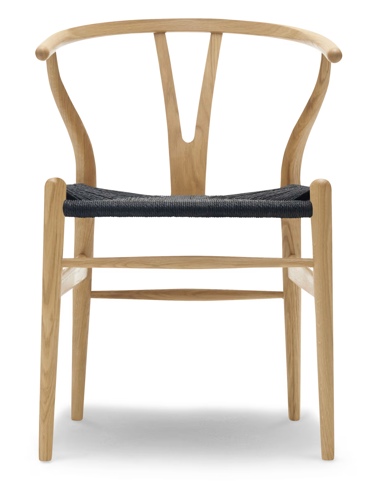 Carl Hansen & Søn CH24 Wishbone Stoel - Gelakt eikenhout met zwarte zitting