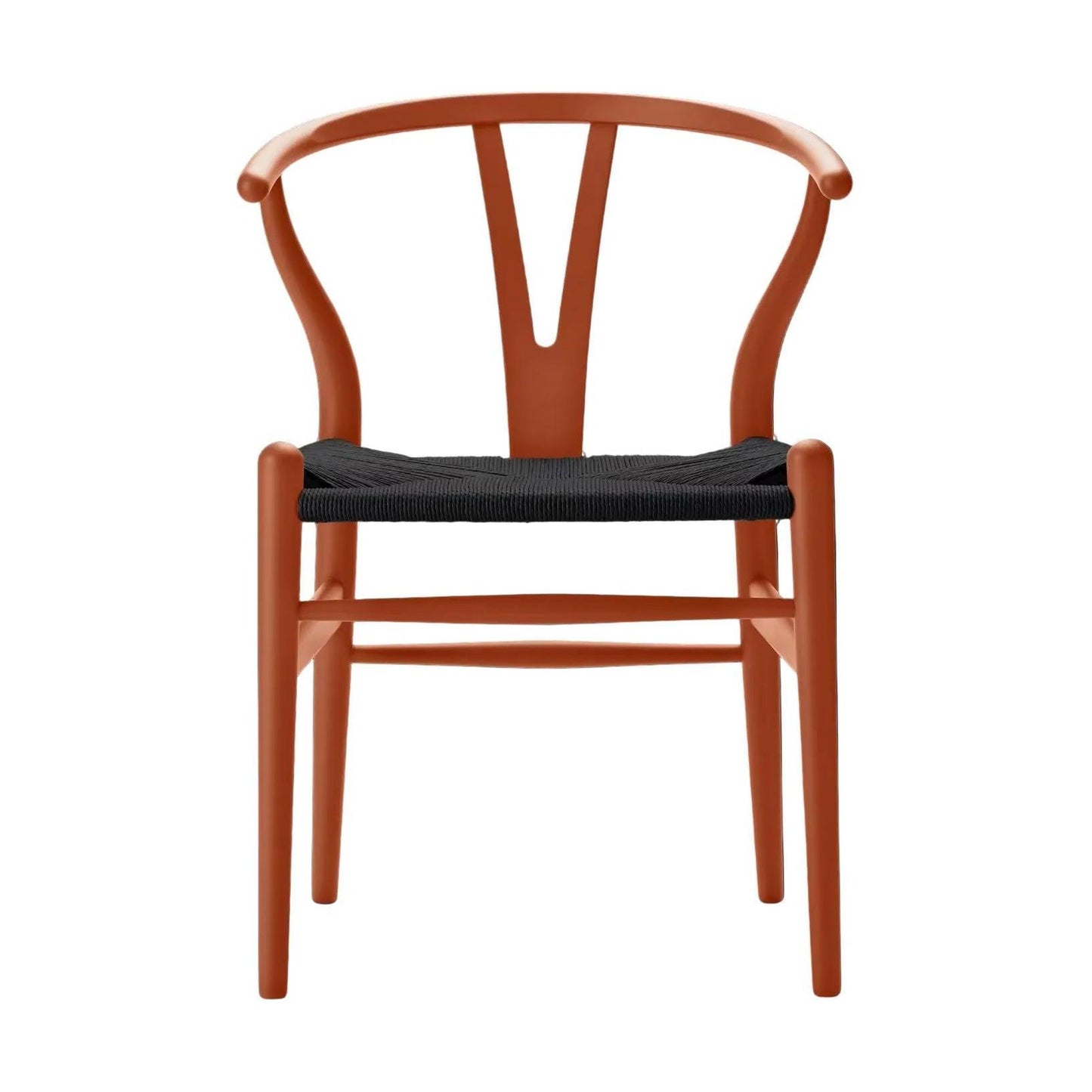 Carl Hansen & Søn CH24 Wishbone Stoel - Colours Orange Red met zwarte zitting