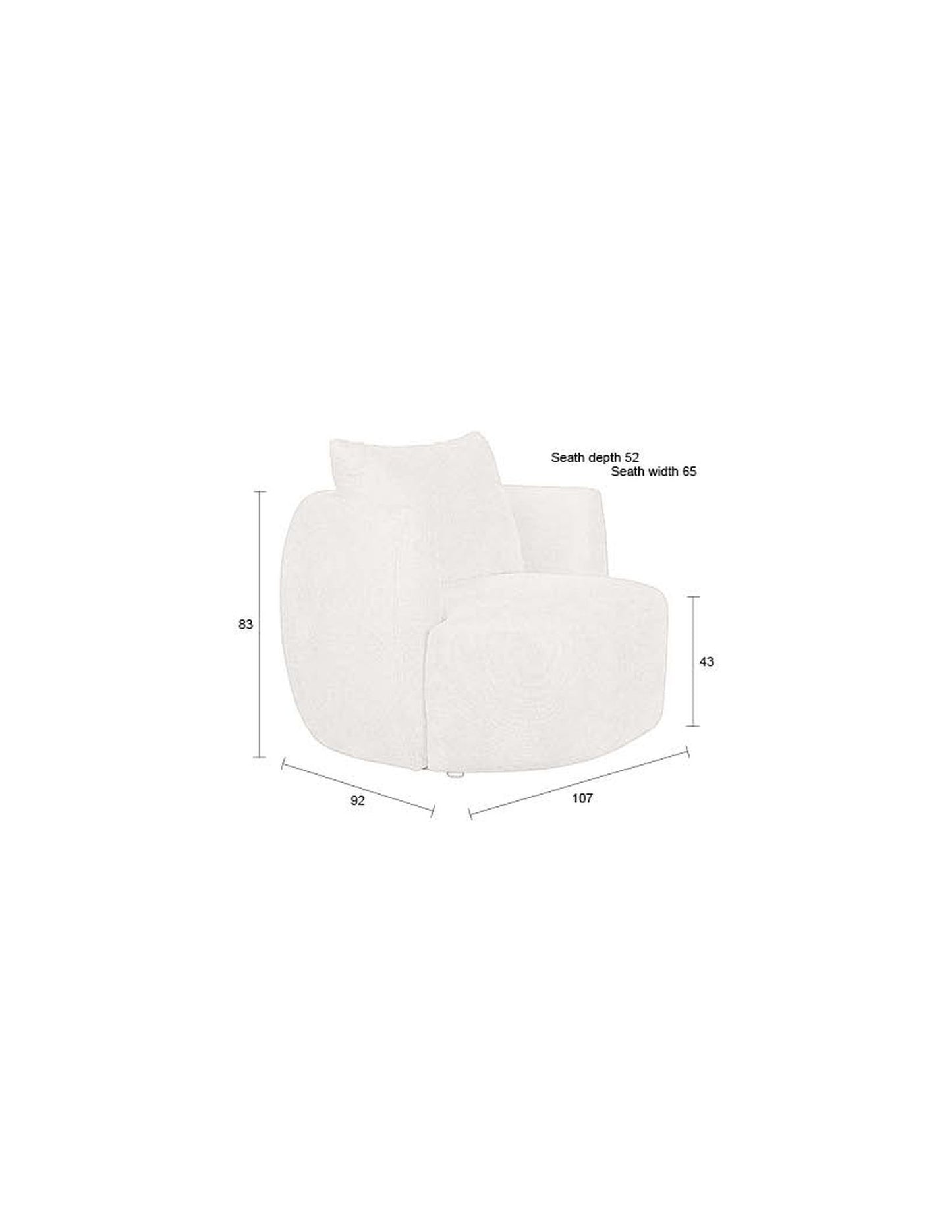 Dutchbone Rocca fauteuil Latte