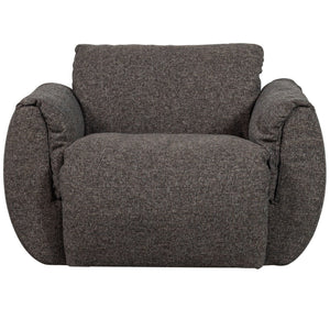 WOOOD Baggy draaifauteuil geweven Warmgrijs Melange