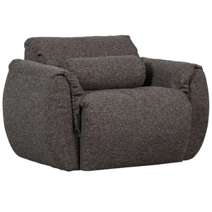 WOOOD Baggy draaifauteuil geweven Warmgrijs Melange