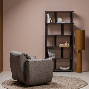 WOOOD Baggy draaifauteuil geweven Warmgrijs Melange