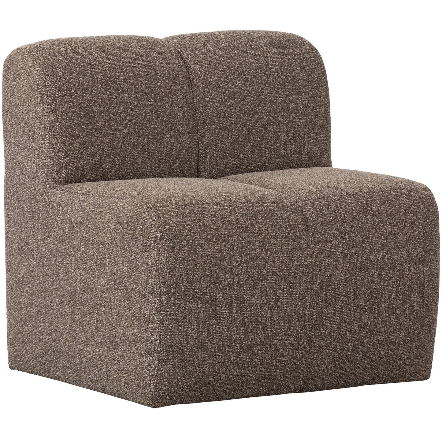 WOOOD Mojo eetkamerbank 84 cm met rugleuning bouclé Bruin Melange