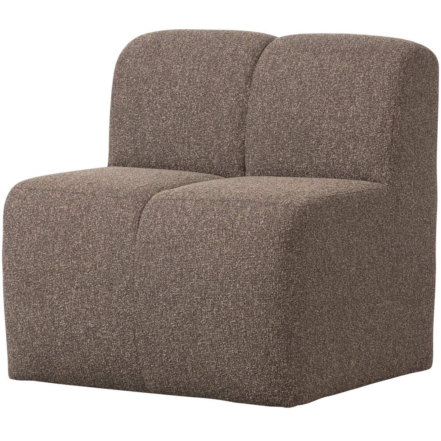WOOOD Mojo eetkamerbank 84 cm met rugleuning bouclé Bruin Melange