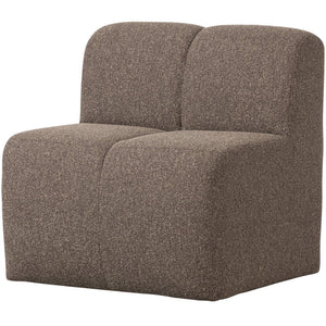 WOOOD Mojo eetkamerbank 84 cm met rugleuning bouclé Bruin Melange