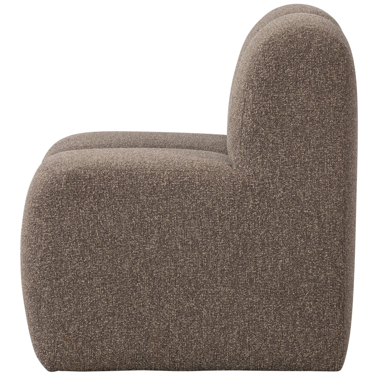 WOOOD Mojo eetkamerbank 84 cm met rugleuning bouclé Bruin Melange