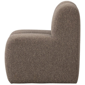 WOOOD Mojo eetkamerbank 84 cm met rugleuning bouclé Bruin Melange