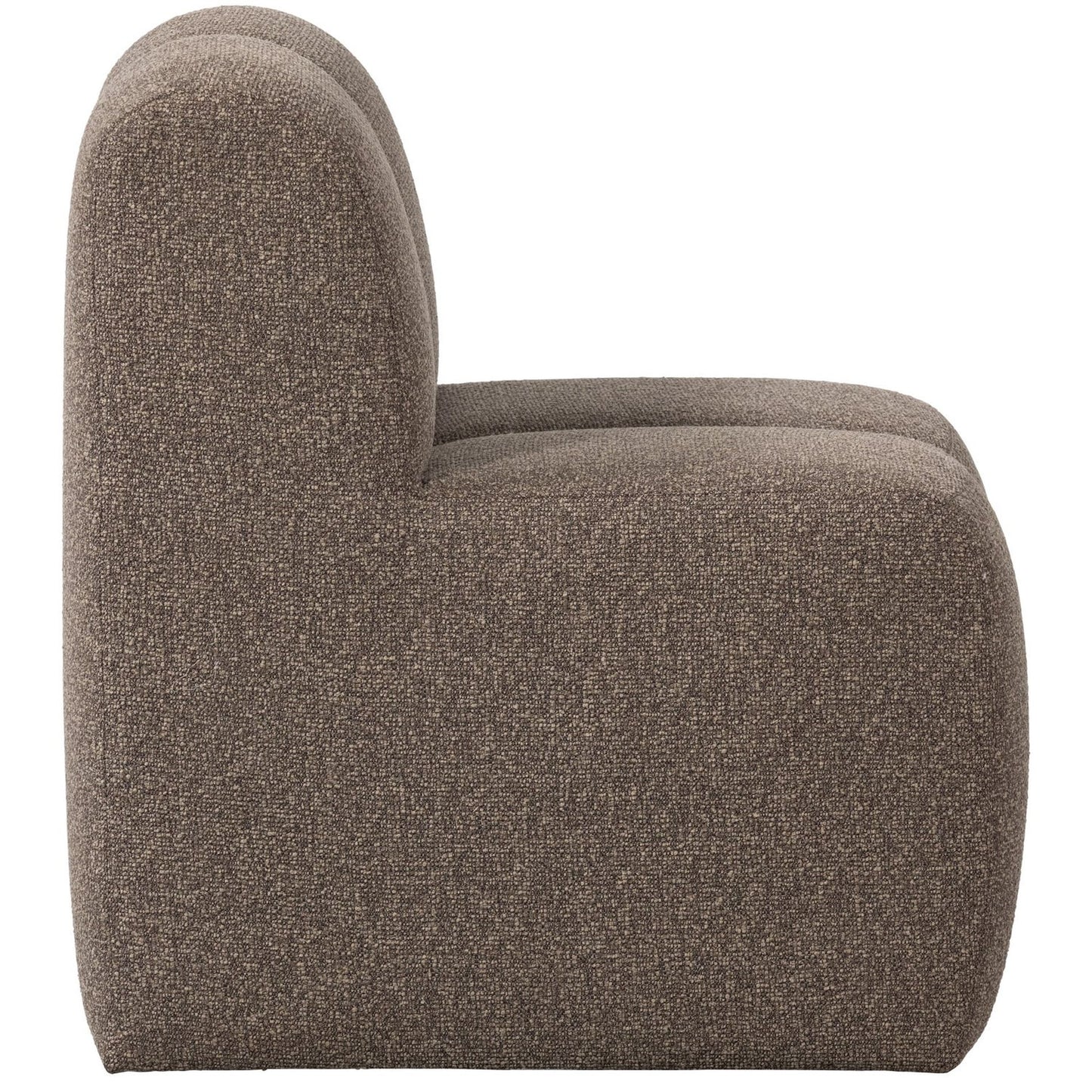 WOOOD Mojo eetkamerbank 84 cm met rugleuning bouclé Bruin Melange