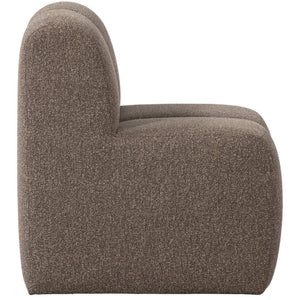 WOOOD Mojo eetkamerbank 84 cm met rugleuning bouclé Bruin Melange