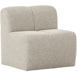 WOOOD Mojo eetkamerbank 84 cm met rugleuning bouclé Beige Melange