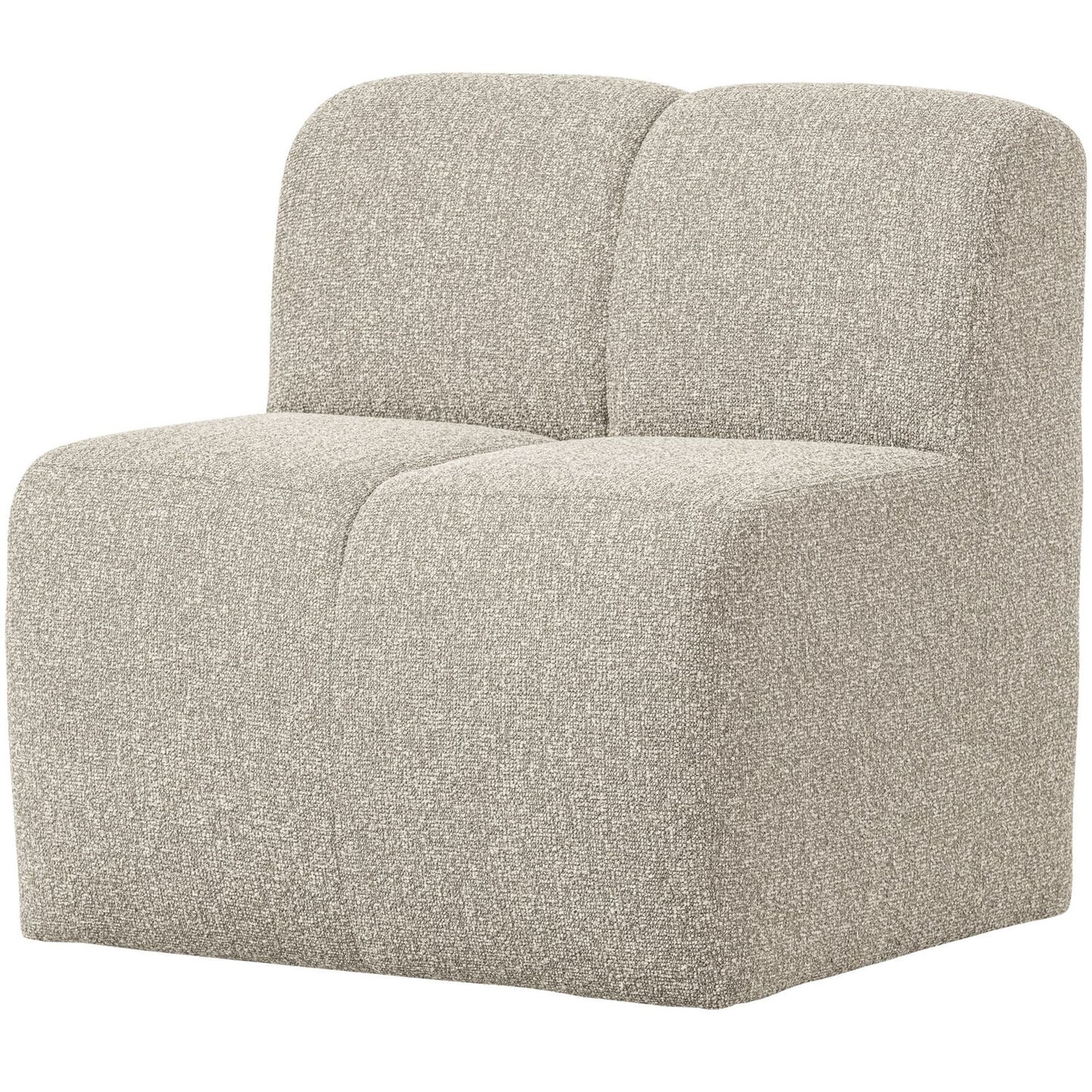 WOOOD Mojo eetkamerbank 84 cm met rugleuning bouclé Beige Melange
