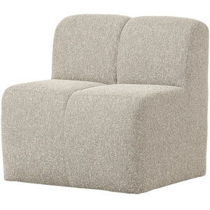 WOOOD Mojo eetkamerbank 84 cm met rugleuning bouclé Beige Melange
