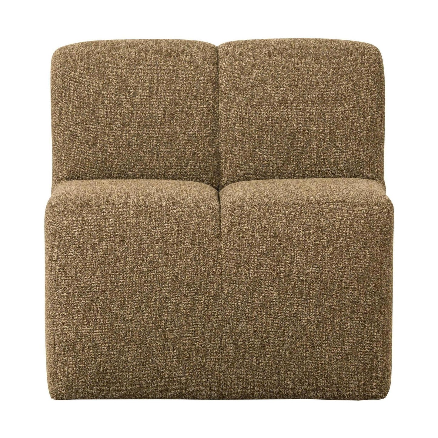 WOOOD Mojo eetkamerbank 84 cm met rugleuning bouclé Geel/Bruin Melange