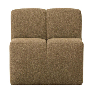 WOOOD Mojo eetkamerbank 84 cm met rugleuning bouclé Geel/Bruin Melange