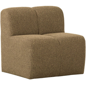 WOOOD Mojo eetkamerbank 84 cm met rugleuning bouclé Geel/Bruin Melange