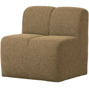 WOOOD Mojo eetkamerbank 84 cm met rugleuning bouclé Geel/Bruin Melange