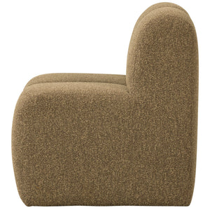 WOOOD Mojo eetkamerbank 84 cm met rugleuning bouclé Geel/Bruin Melange