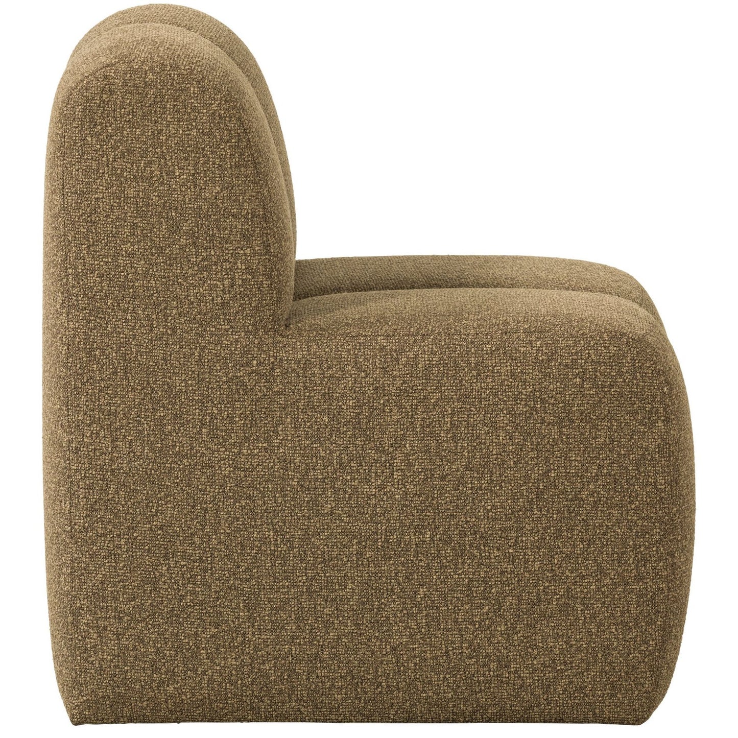WOOOD Mojo eetkamerbank 84 cm met rugleuning bouclé Geel/Bruin Melange