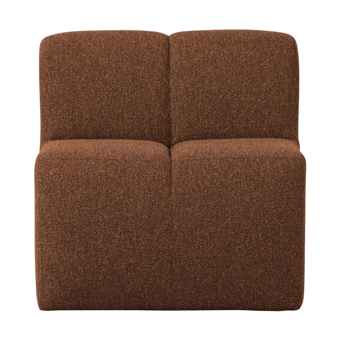 WOOOD Mojo eetkamerbank 84 cm met rugleuning bouclé Roestbruin Melange