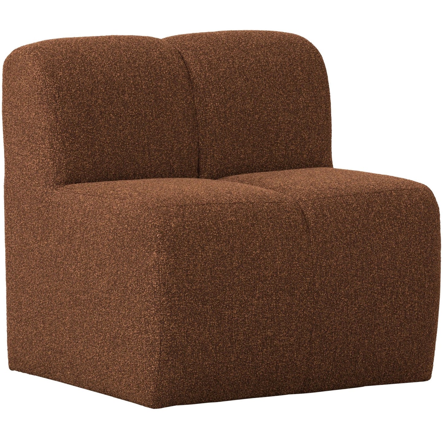 WOOOD Mojo eetkamerbank 84 cm met rugleuning bouclé Roestbruin Melange