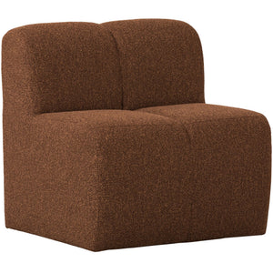 WOOOD Mojo eetkamerbank 84 cm met rugleuning bouclé Roestbruin Melange