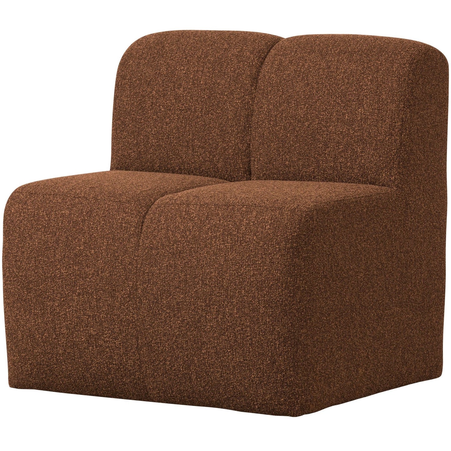 WOOOD Mojo eetkamerbank 84 cm met rugleuning bouclé Roestbruin Melange