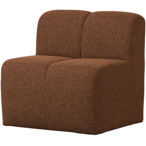 WOOOD Mojo eetkamerbank 84 cm met rugleuning bouclé Roestbruin Melange