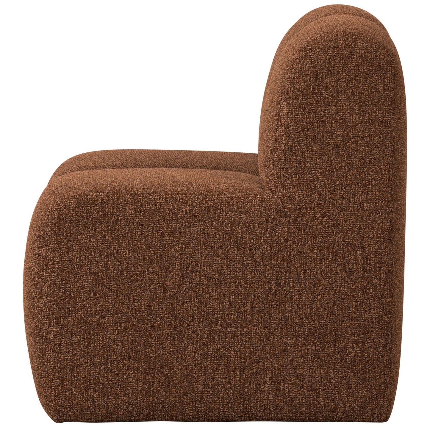 WOOOD Mojo eetkamerbank 84 cm met rugleuning bouclé Roestbruin Melange