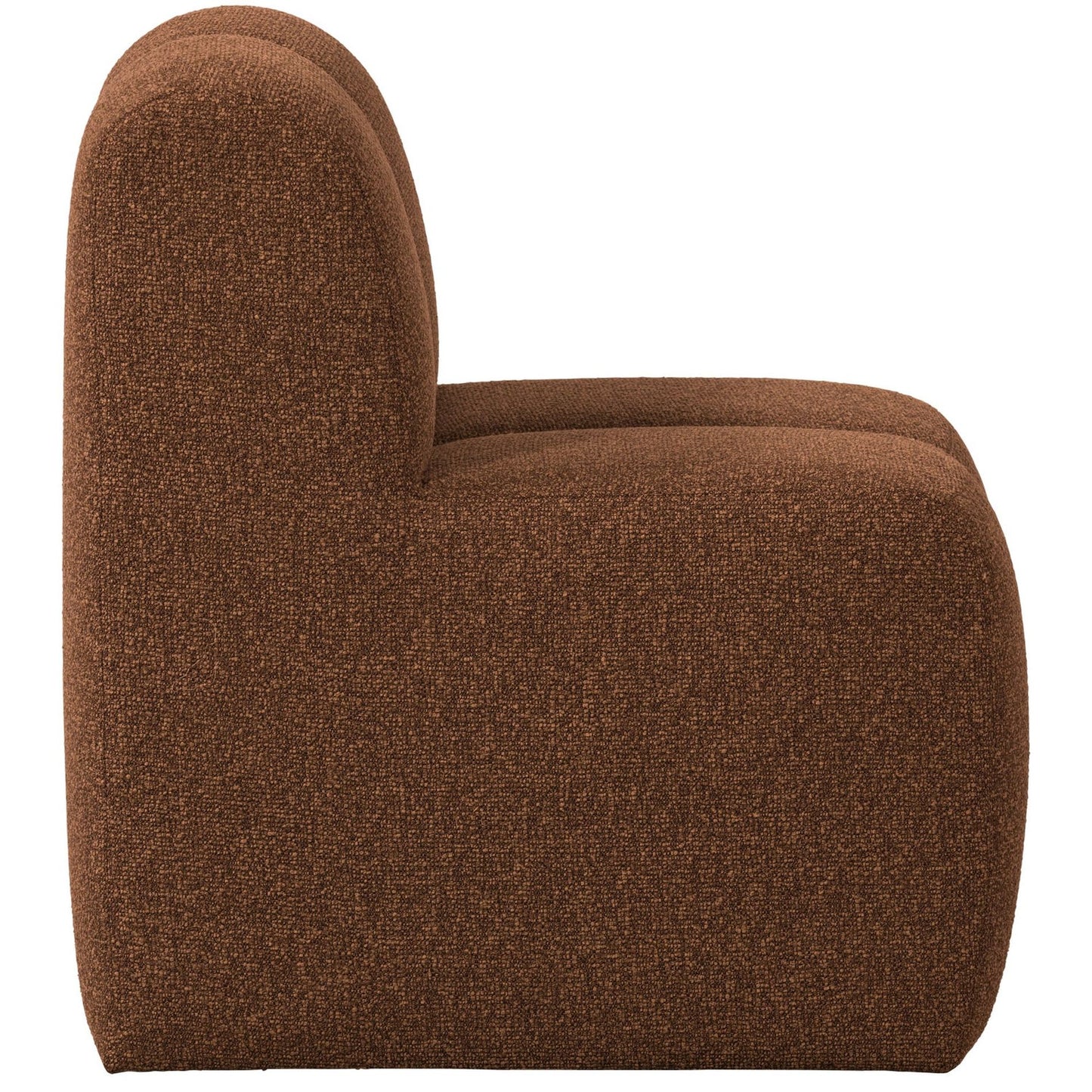 WOOOD Mojo eetkamerbank 84 cm met rugleuning bouclé Roestbruin Melange