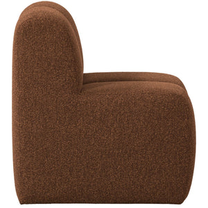 WOOOD Mojo eetkamerbank 84 cm met rugleuning bouclé Roestbruin Melange