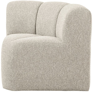 WOOOD Mojo eetkamerbank hoekelement bouclé Beige Melange