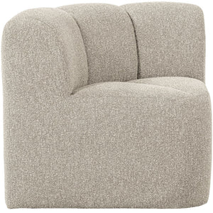 WOOOD Mojo eetkamerbank hoekelement bouclé Beige Melange