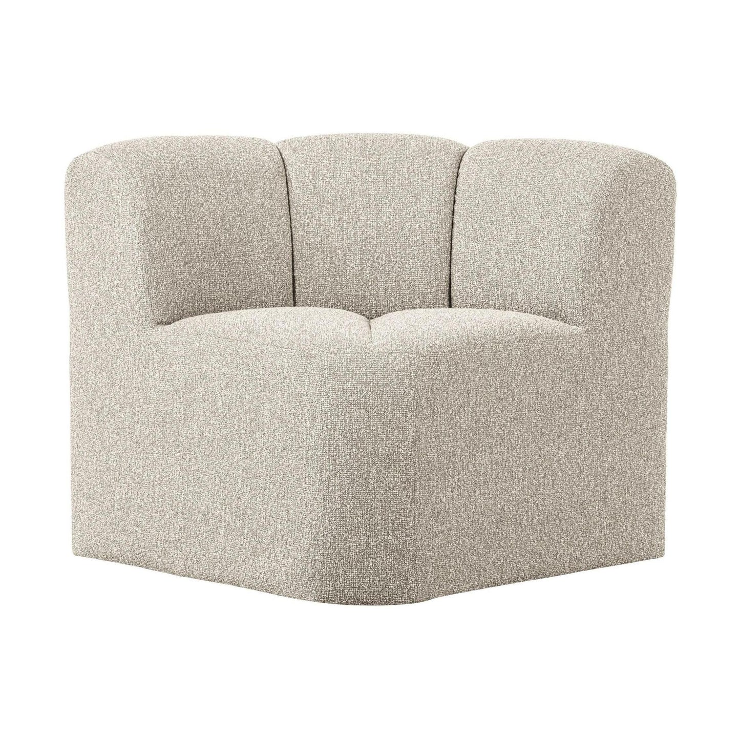 WOOOD Mojo eetkamerbank hoekelement bouclé Beige Melange