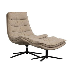 WOOOD Kube fauteuil met hocker Naturel