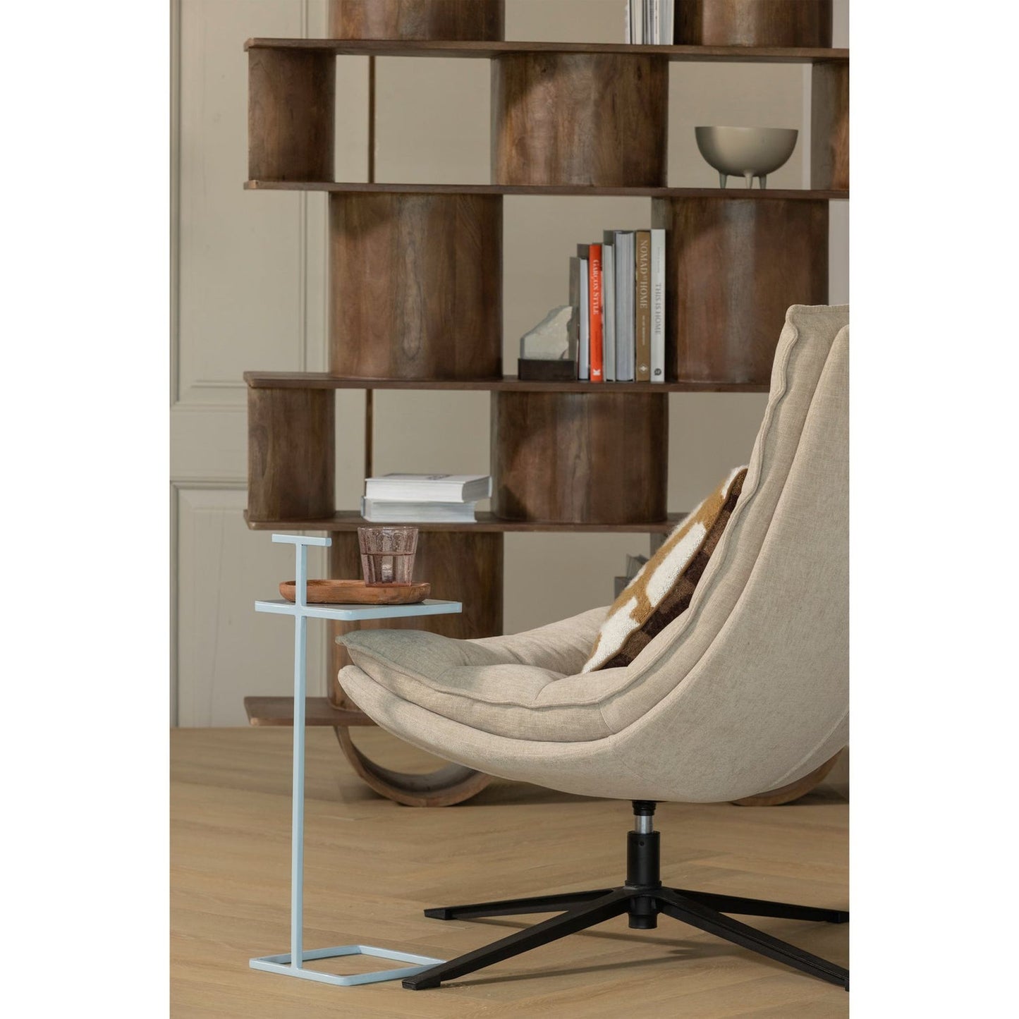 WOOOD Kube fauteuil met hocker Naturel